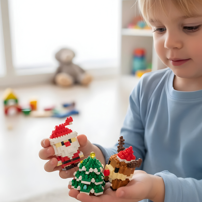 Set di Blocchi da Costruzione per le Vacanze Kit di Giocattoli con Figure Creative di Natale