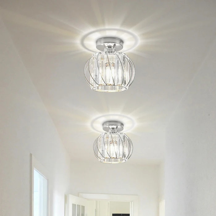 Nordic Style Simple Globular Glass Pendant Light for Hallway - Elegant Ceiling Fixture for Modern Home Décor