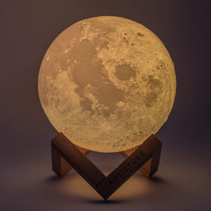 Moon Lamp Wooden Base 3D Table Light