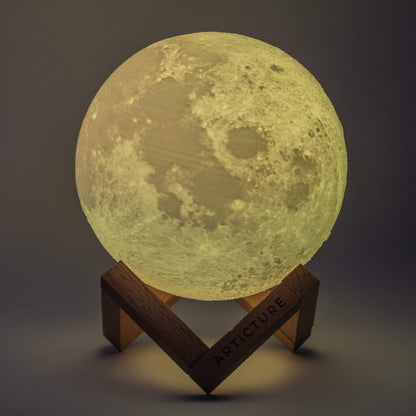 Moon Lamp Wooden Base 3D Table Light