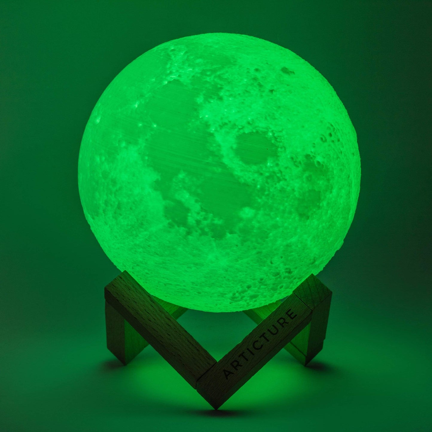 Moon Lamp Wooden Base 3D Table Light