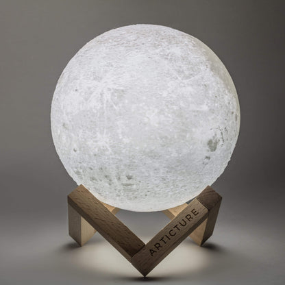 Moon Lamp Wooden Base 3D Table Light