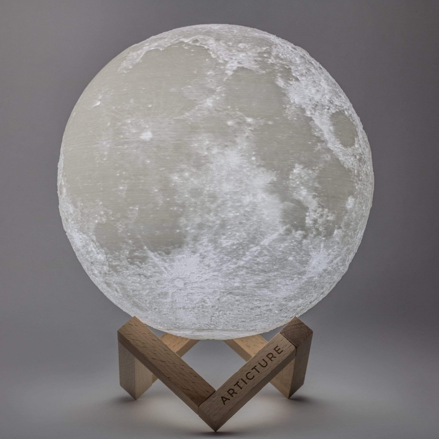Moon Lamp Wooden Base 3D Table Light