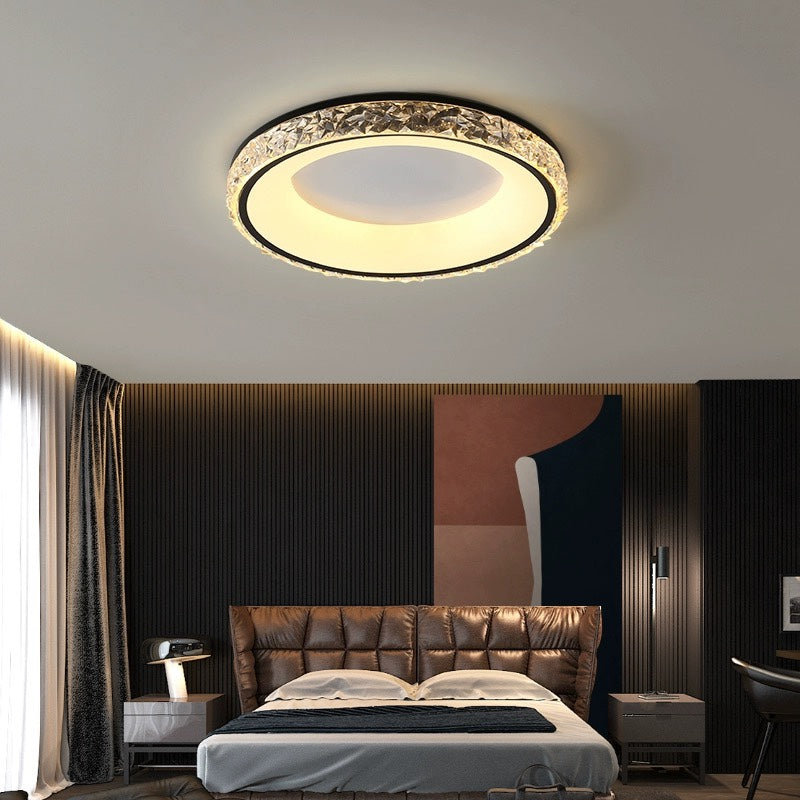 Contemporary Round Acrylic Flush Mount Ceiling Light Fixture for Modern Interiors and Stylish Home Décor