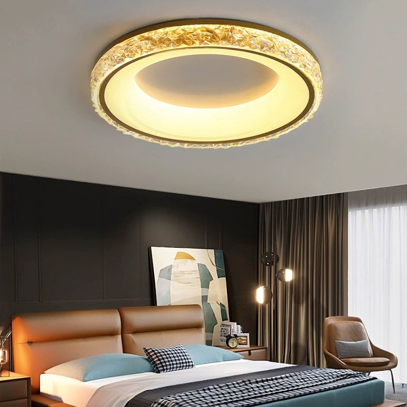 Contemporary Round Acrylic Flush Mount Ceiling Light Fixture for Modern Interiors and Stylish Home Décor