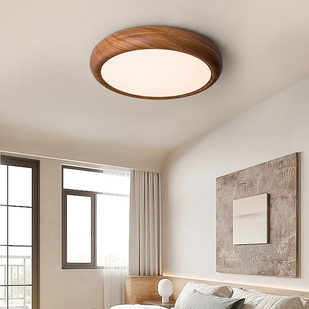 Elegant Simple Wood LED Round Ceiling Light Fixture for Modern Home Interiors - Stylish Illumination Solution