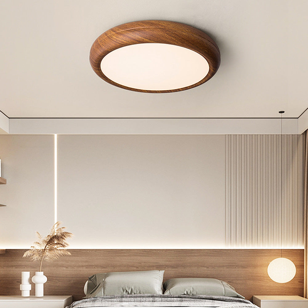 Elegant Simple Wood LED Round Ceiling Light Fixture for Modern Home Interiors - Stylish Illumination Solution