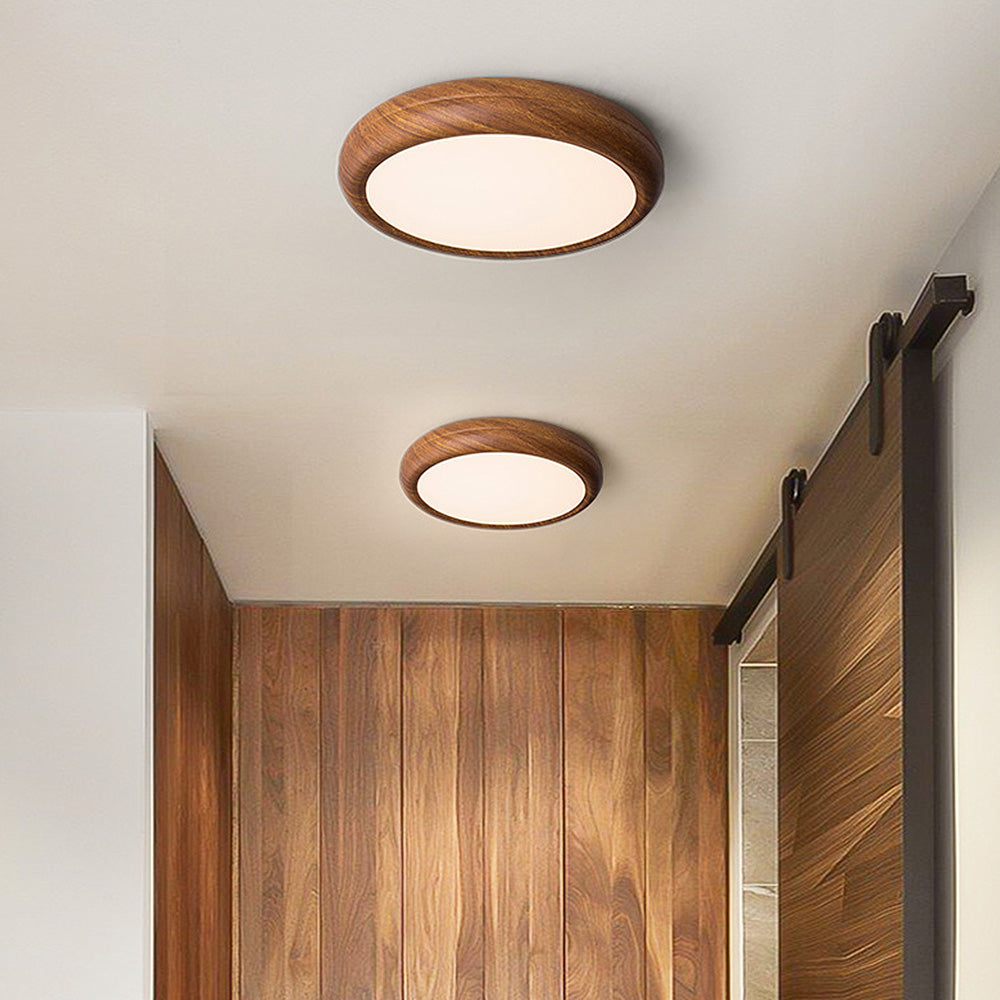 Elegant Simple Wood LED Round Ceiling Light Fixture for Modern Home Interiors - Stylish Illumination Solution