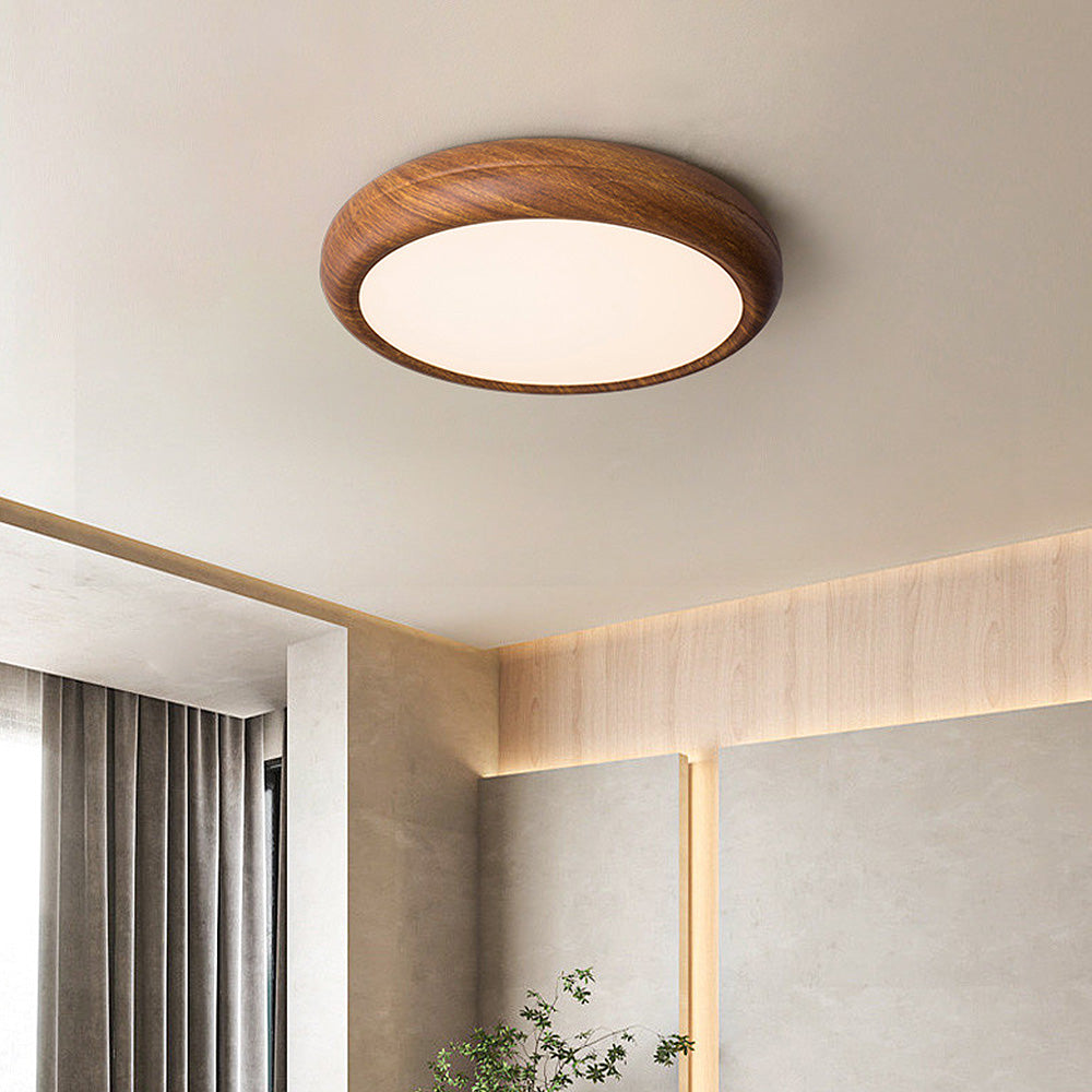 Elegant Simple Wood LED Round Ceiling Light Fixture for Modern Home Interiors - Stylish Illumination Solution