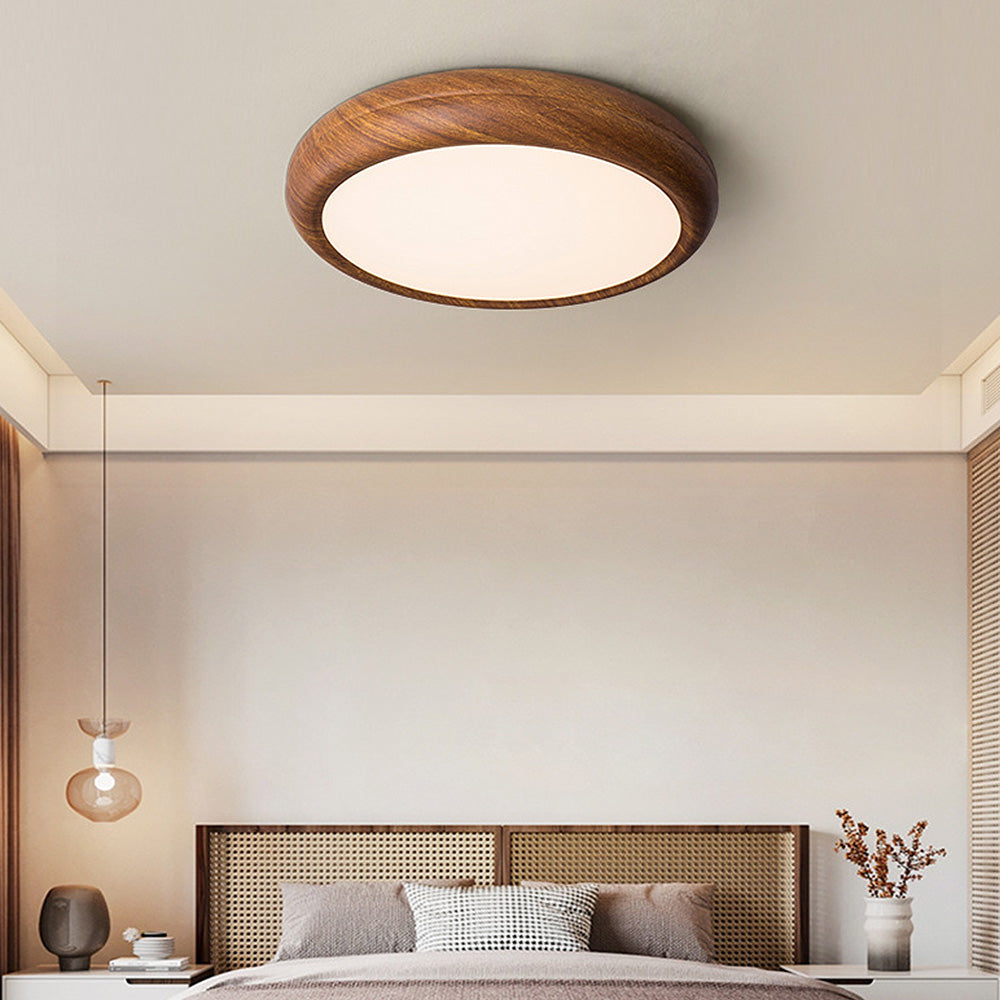 Elegant Simple Wood LED Round Ceiling Light Fixture for Modern Home Interiors - Stylish Illumination Solution