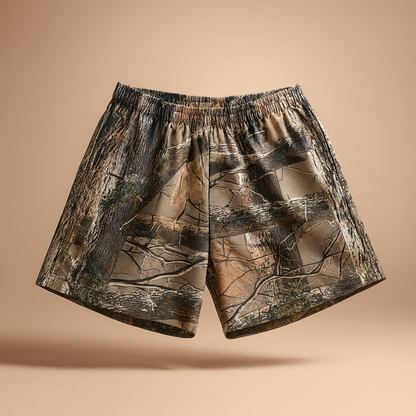 Unisex Camo Cargo Shorts Lightweight Adjustable Waist