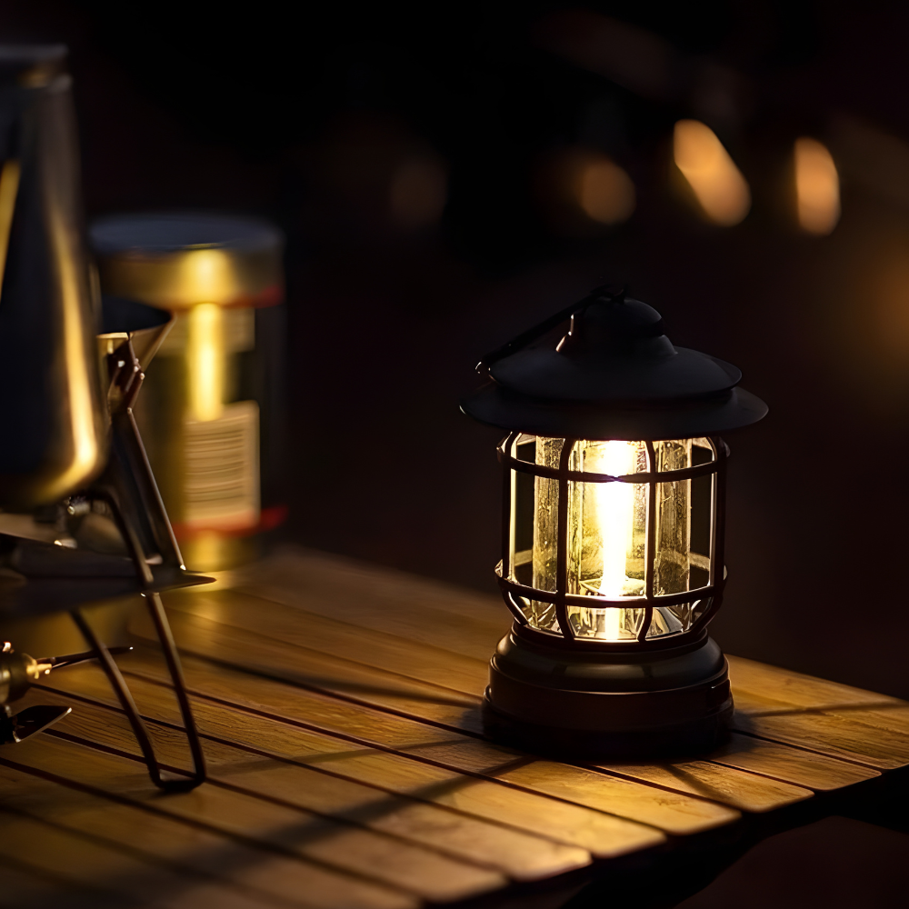 Lámpara de camping luces LED retro portátil magnética recargable