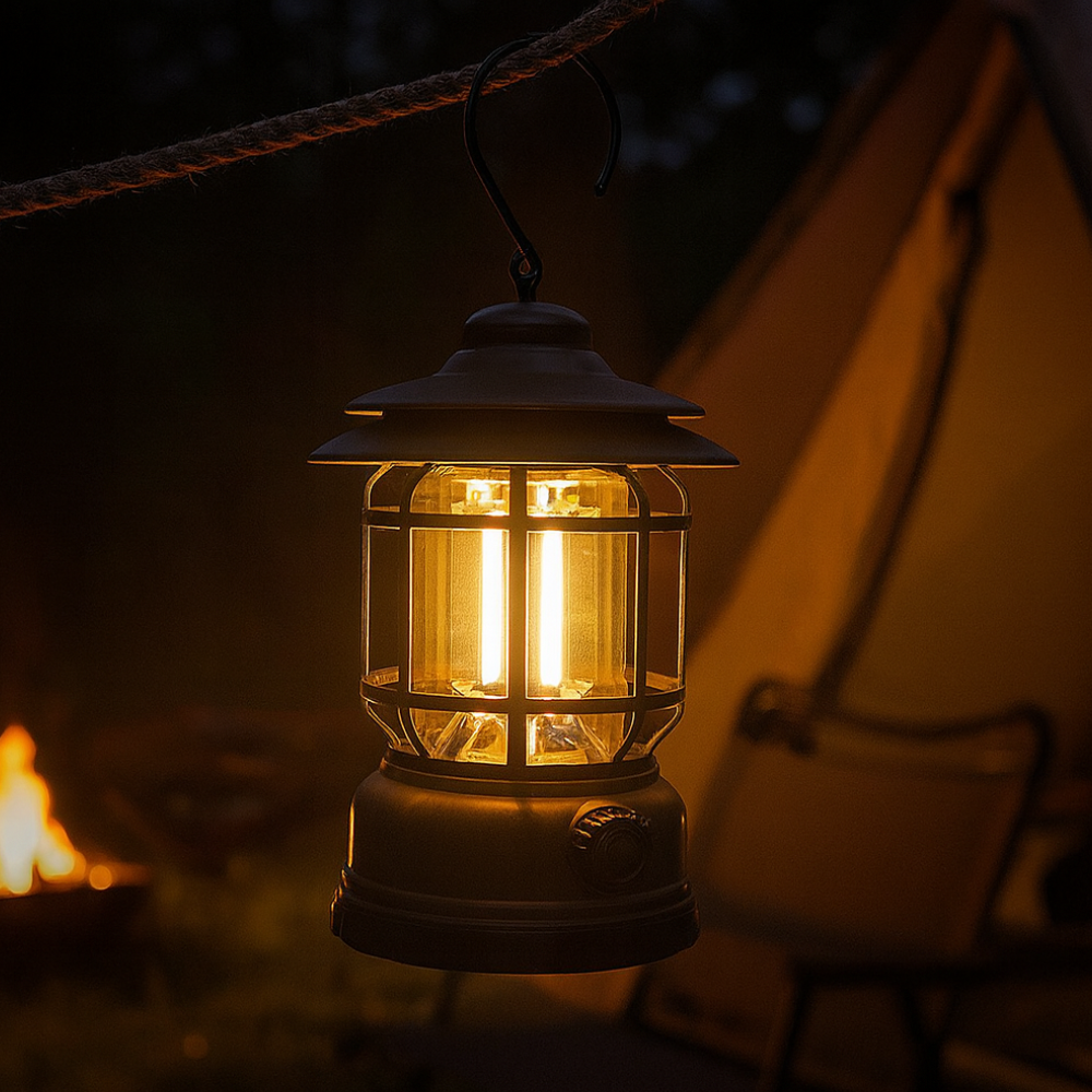 Lámpara de camping luces LED retro portátil magnética recargable