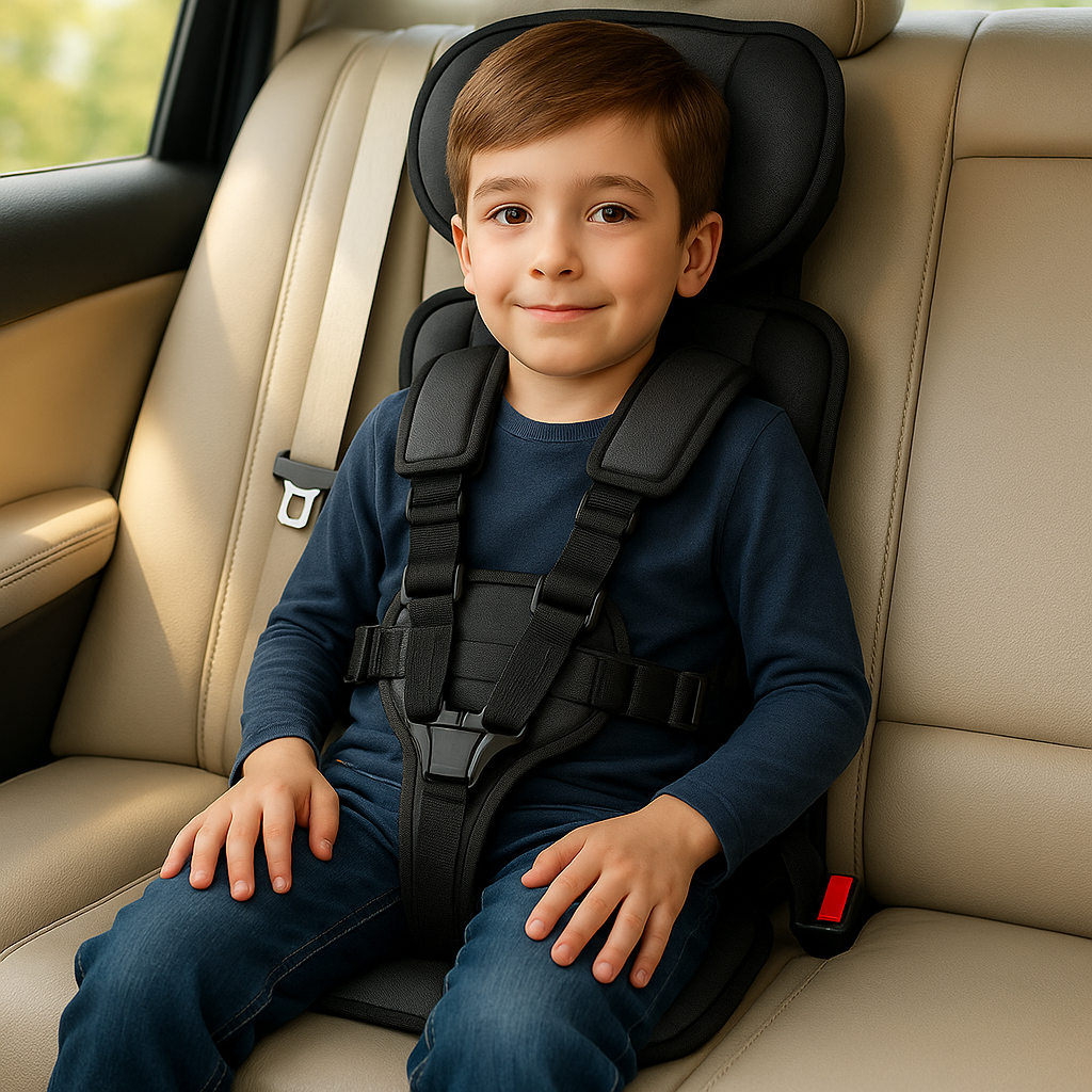 Siège auto de voyage portable pour tout-petit, rehausseur de sécurité compact avec harnais pliable