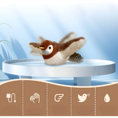 Juguete para gato de peluche con sonido de pájaro cantando