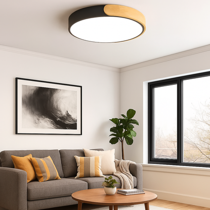 Ceiling Lights LED Modern Wood Flush Mount Dimmable Light Fixture