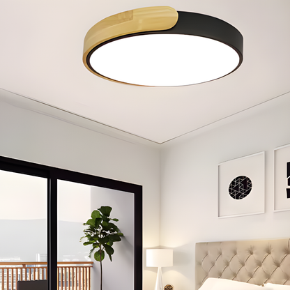 Ceiling Lights LED Modern Wood Flush Mount Dimmable Light Fixture