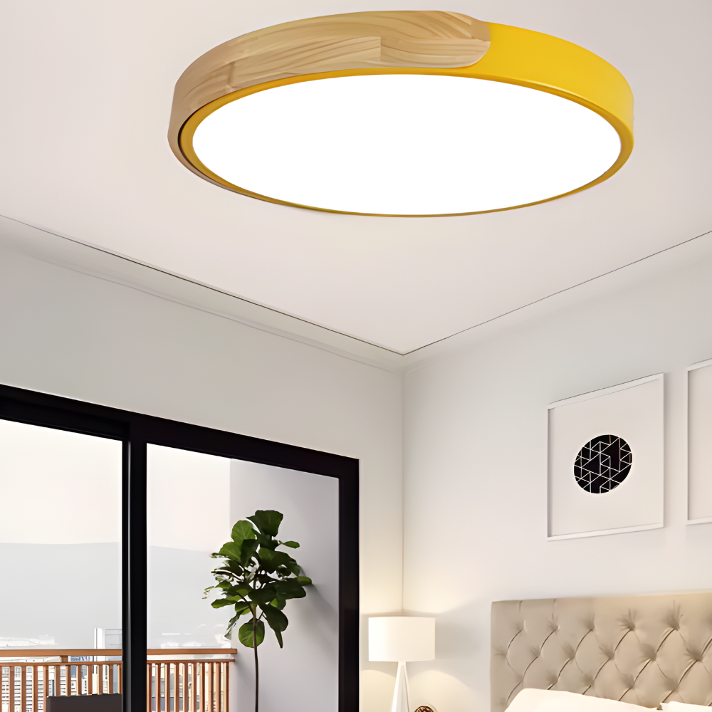 Lampade da soffitto LED moderne in legno a plafone dimmerabile