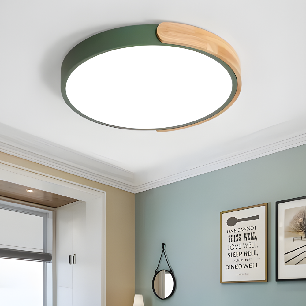 Ceiling Lights LED Modern Wood Flush Mount Dimmable Light Fixture