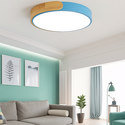 Ceiling Lights LED Modern Wood Flush Mount Dimmable Light Fixture