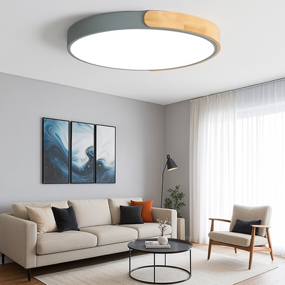 Ceiling Lights LED Modern Wood Flush Mount Dimmable Light Fixture