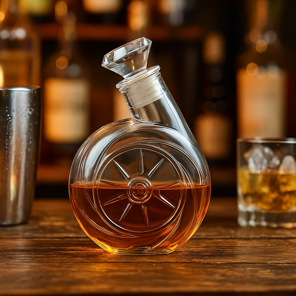 Carafe en cristal vintage avec souffleur, pot à vin en verre 500ml