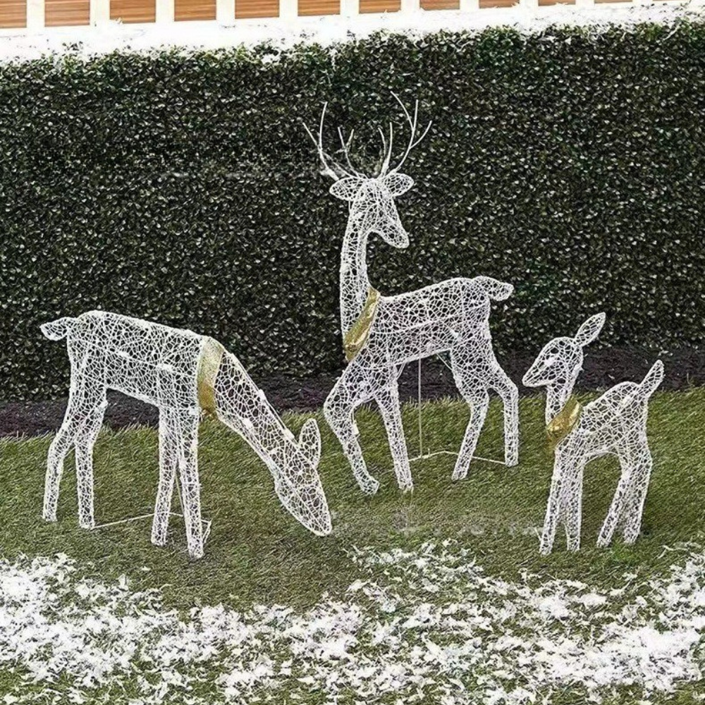 Christmas Decorations Acrylic Reindeer Light Figures