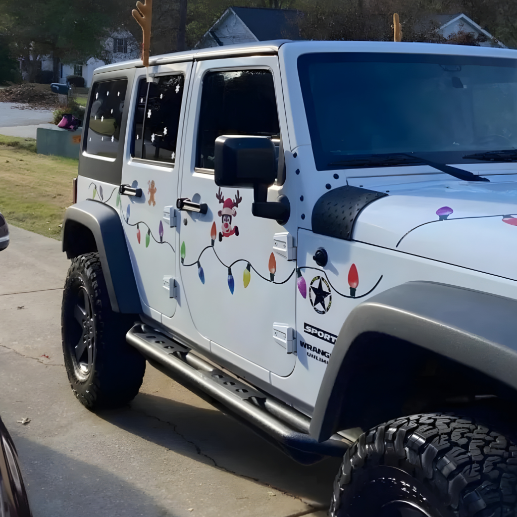 Christmas Car Magnet Lights Reflective Holiday Decoration Set