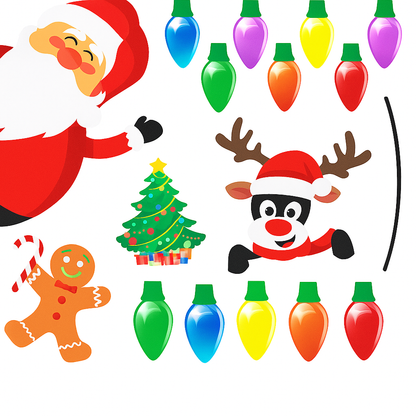 Christmas Car Magnet Lights Reflective Holiday Decoration Set