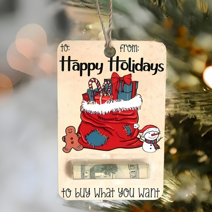 Christmas Money Holder Wooden Gift Card Ornament Decoration