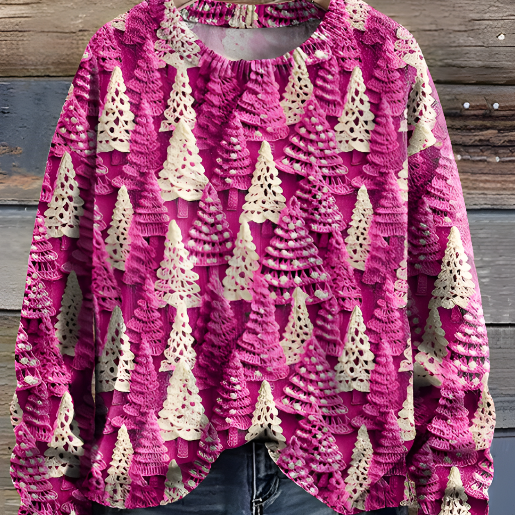 Weihnachts-Pullover Wollstrick Unisex Langarm Pullover