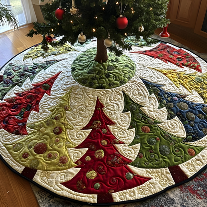 Falda para árbol de Navidad acolchada tapete festivo decoración para sala de estar