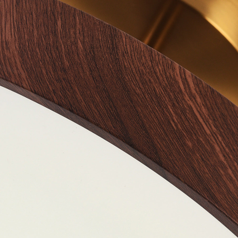 Plafonnier avec bois et LED semi-encastré