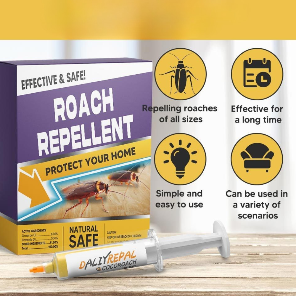 Cockroaches Gel Bait Roach Repellent Natural Safe Indoor Home Control