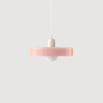 Lampada a sospensione in vetro colorato ispirata al Bauhaus