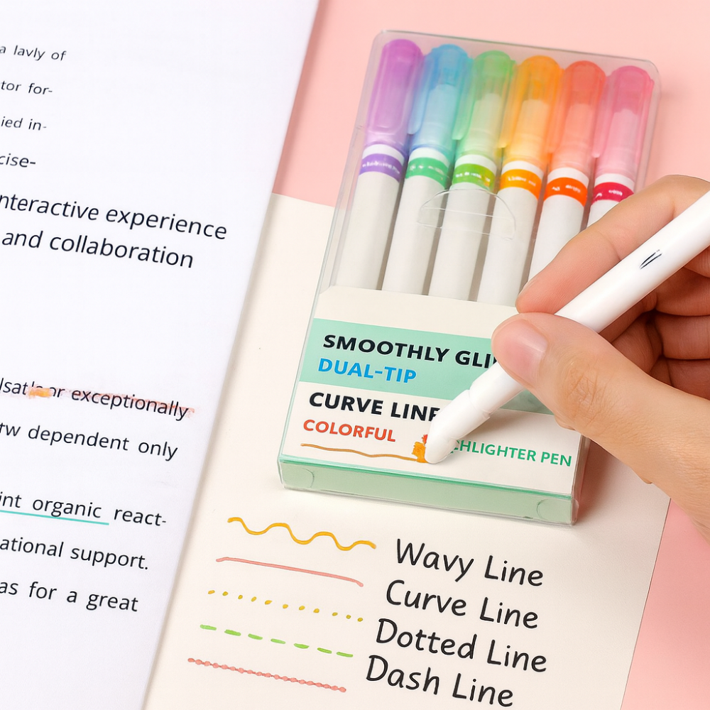 Colorful Dual Tip Highlighter Pens Set