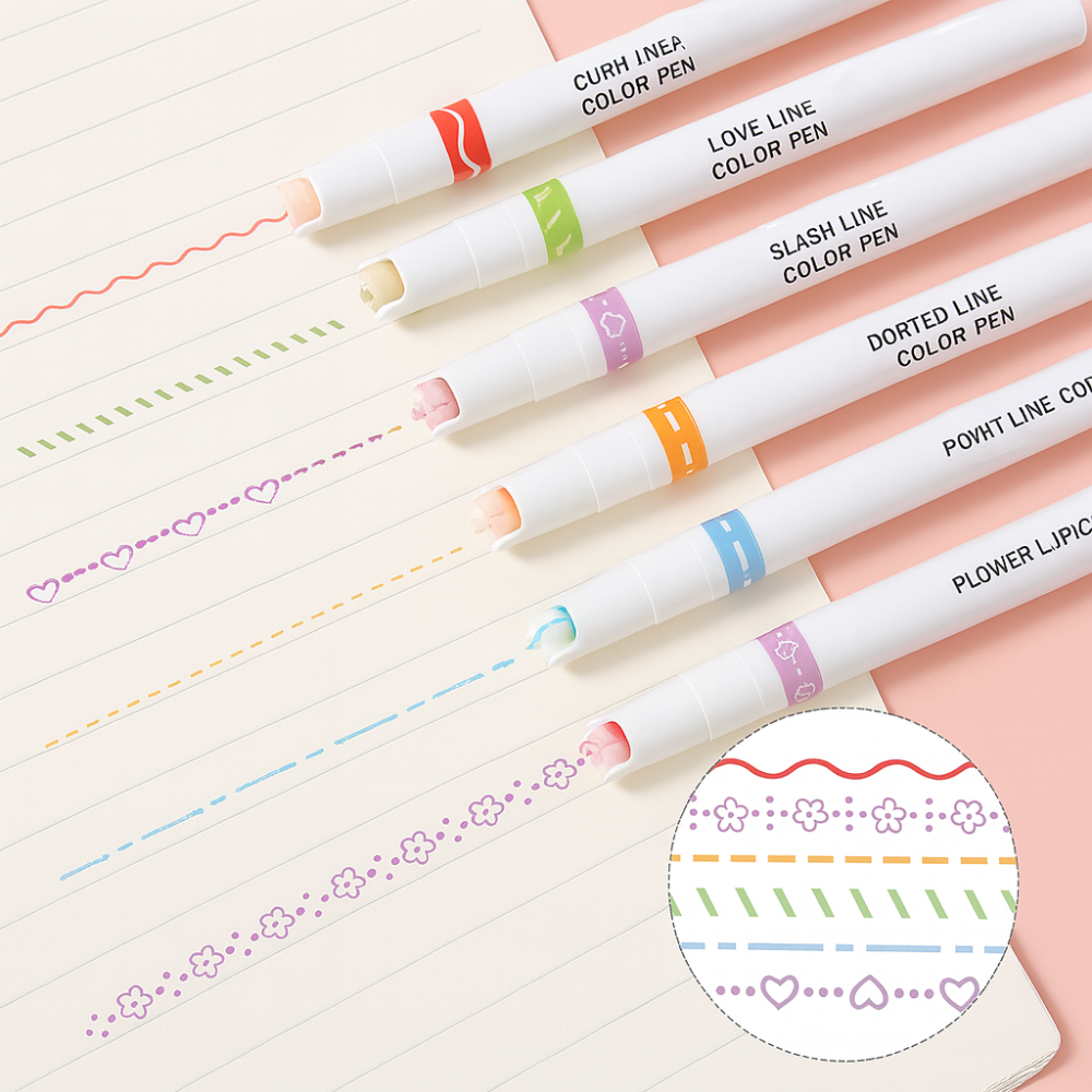 Colorful Dual Tip Highlighter Pens Set