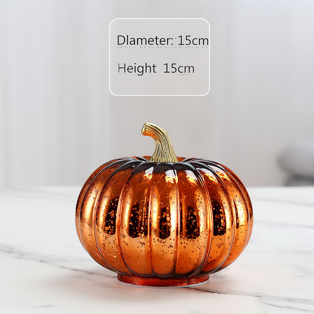 Halloween Dekorationen Glas Kürbis LED Lichter Set