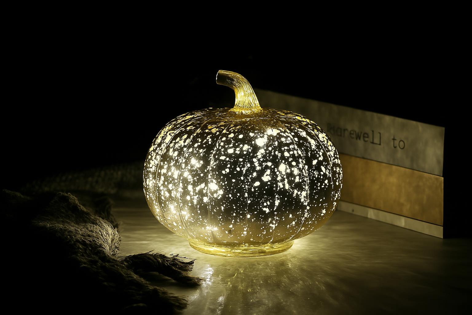 Halloween Dekorationen Glas Kürbis LED Lichter Set