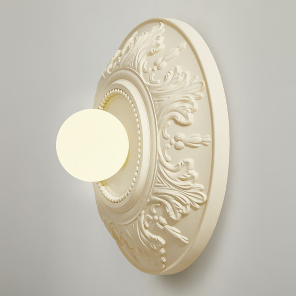 Elegant French-Style Milky Coffee Resin Wall Light Sconce for Ambient Home Lighting and Décor