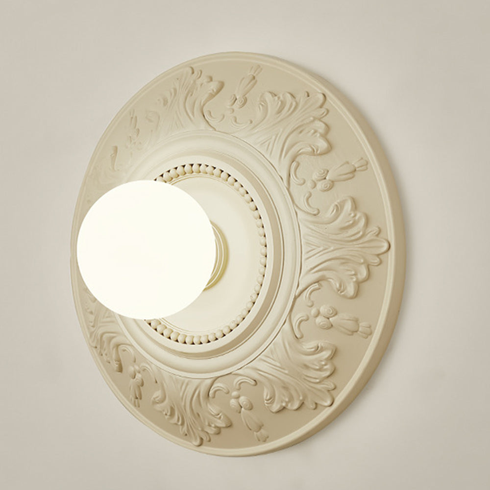 Elegant French-Style Milky Coffee Resin Wall Light Sconce for Ambient Home Lighting and Décor