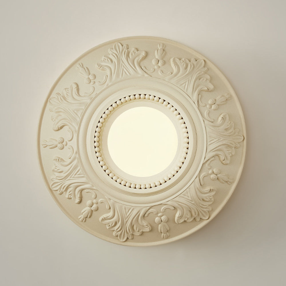 Elegant French-Style Milky Coffee Resin Wall Light Sconce for Ambient Home Lighting and Décor