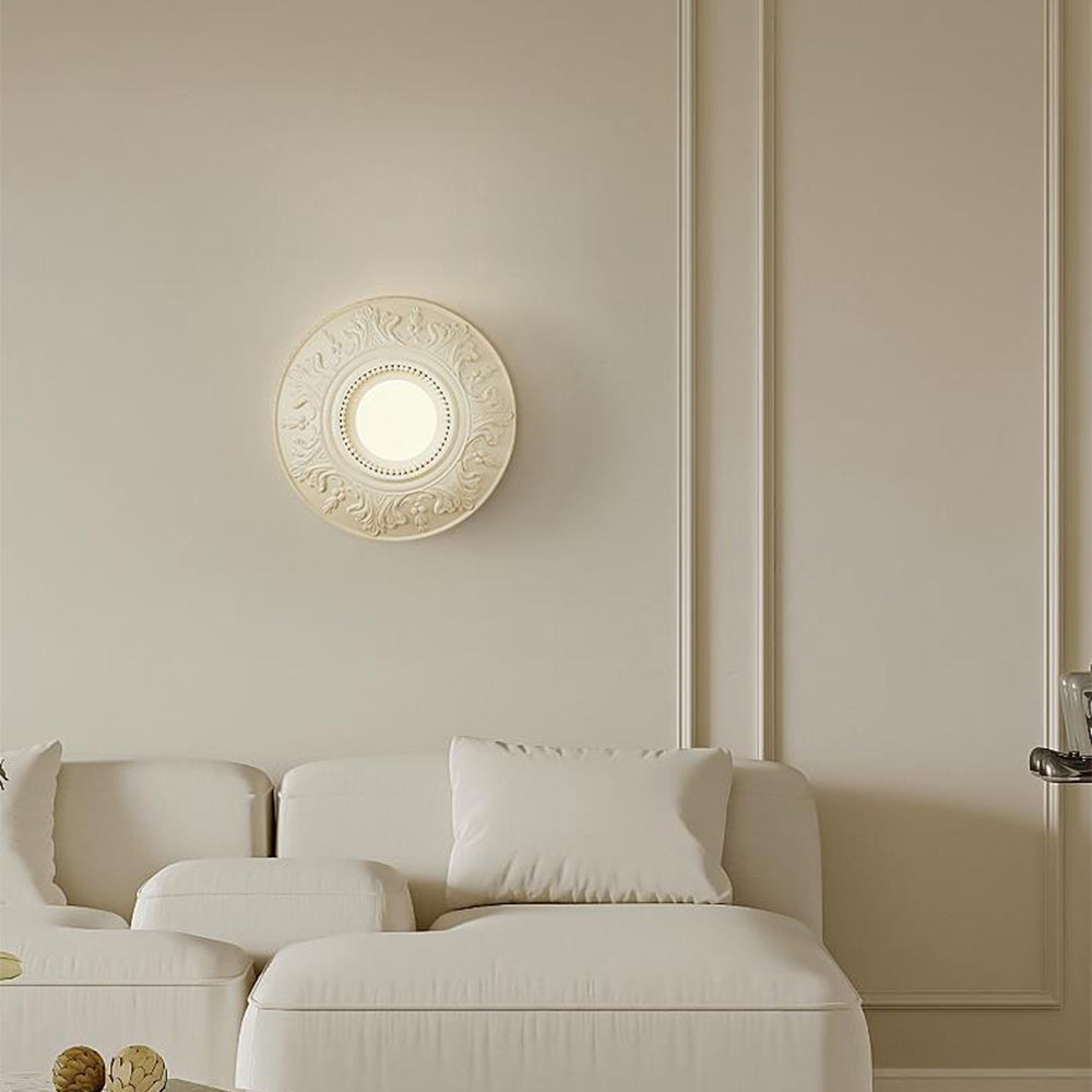 Elegant French-Style Milky Coffee Resin Wall Light Sconce for Ambient Home Lighting and Décor