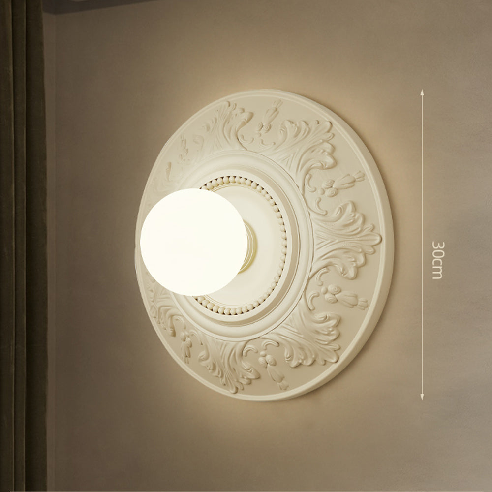 Elegant French-Style Milky Coffee Resin Wall Light Sconce for Ambient Home Lighting and Décor