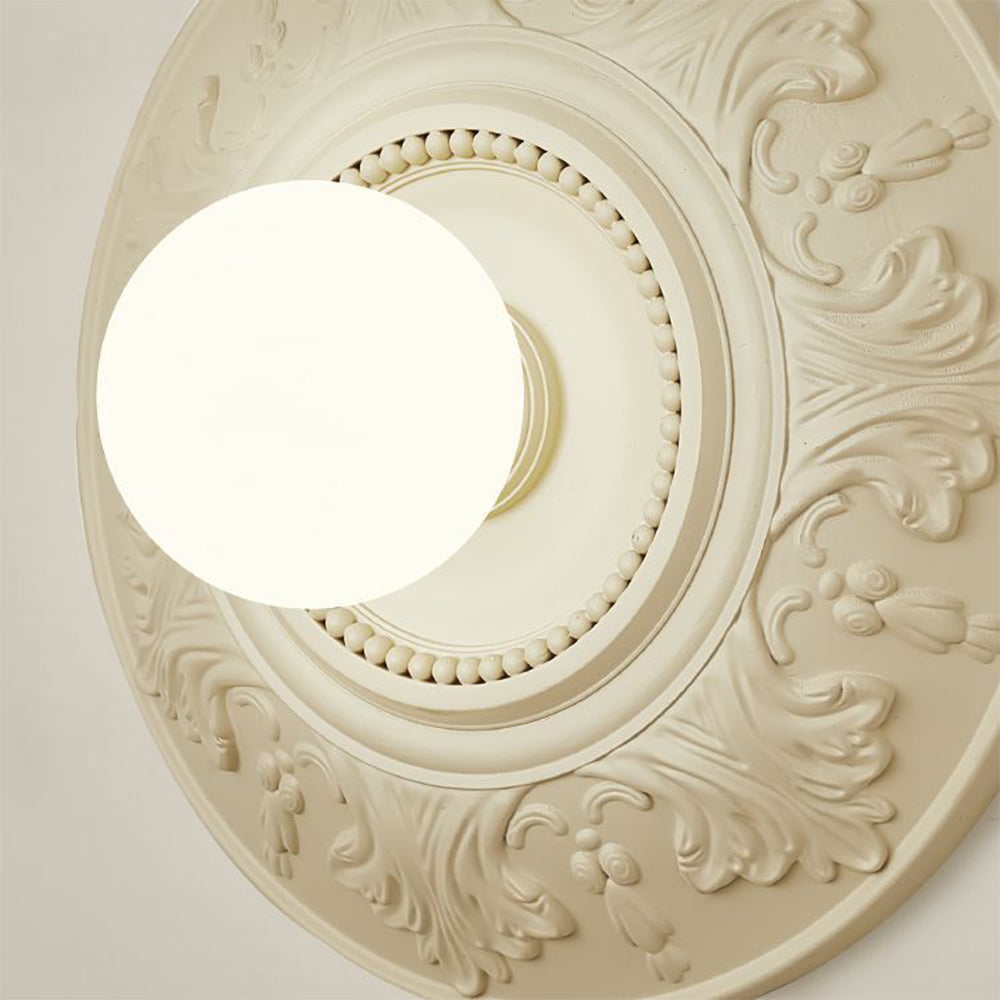 Elegant French-Style Milky Coffee Resin Wall Light Sconce for Ambient Home Lighting and Décor