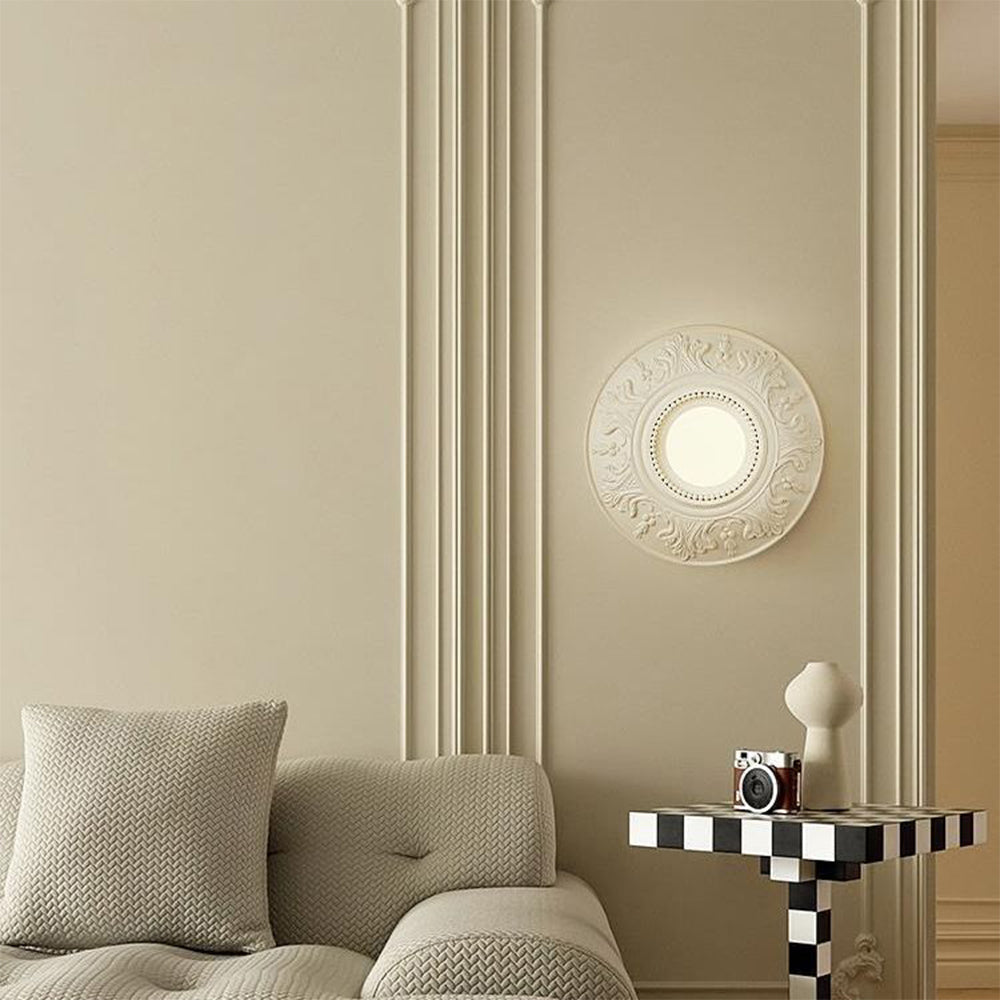 Elegant French-Style Milky Coffee Resin Wall Light Sconce for Ambient Home Lighting and Décor