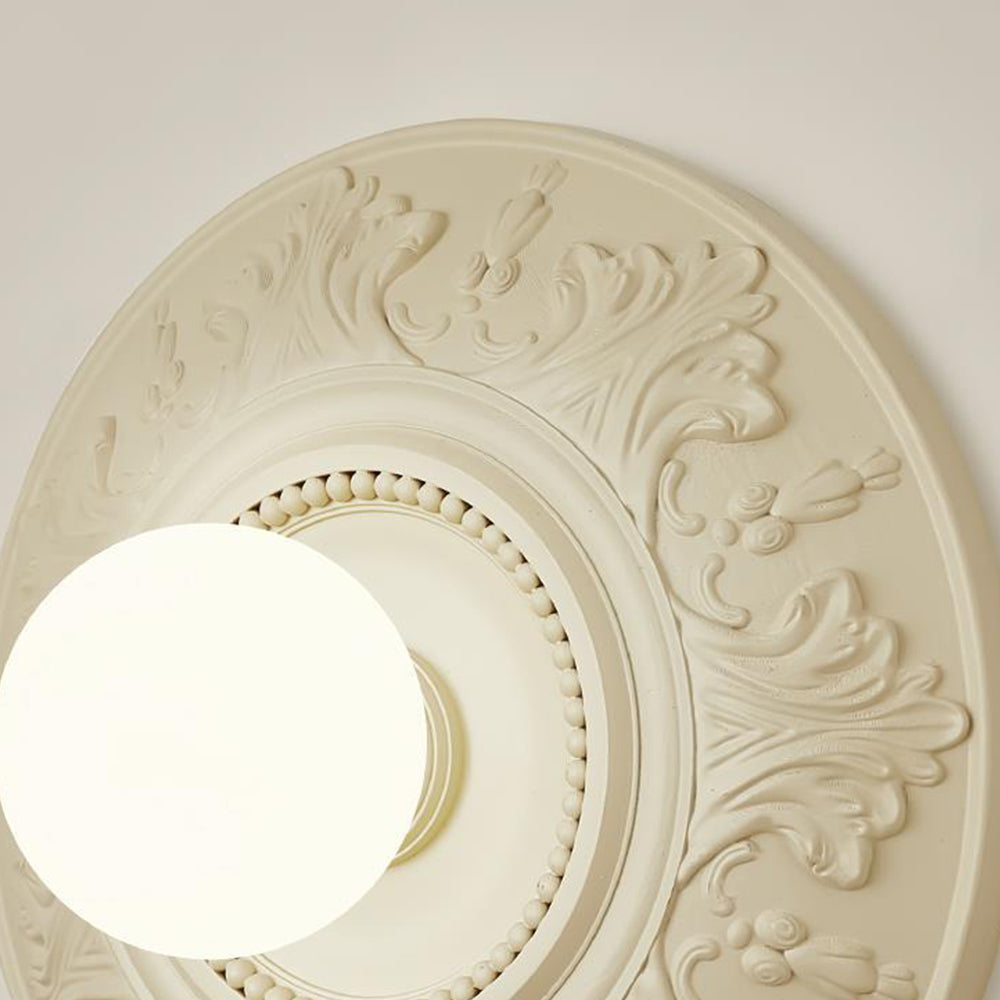 Elegant French-Style Milky Coffee Resin Wall Light Sconce for Ambient Home Lighting and Décor