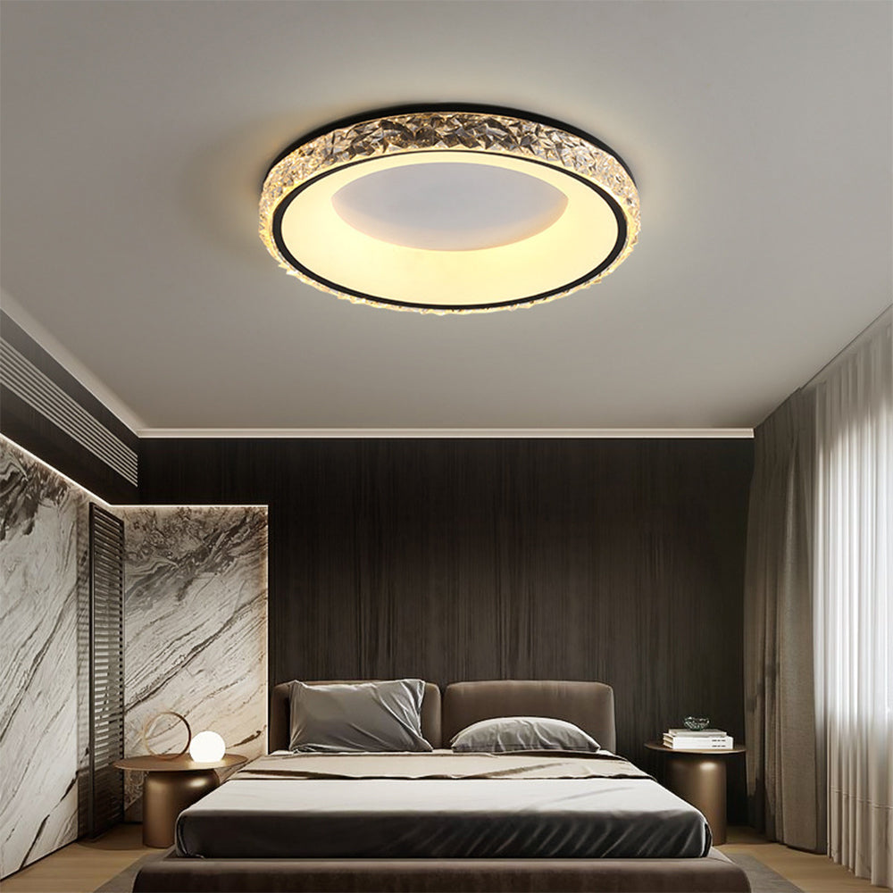 Contemporary Round Acrylic Flush Mount Ceiling Light Fixture for Modern Interiors and Stylish Home Décor