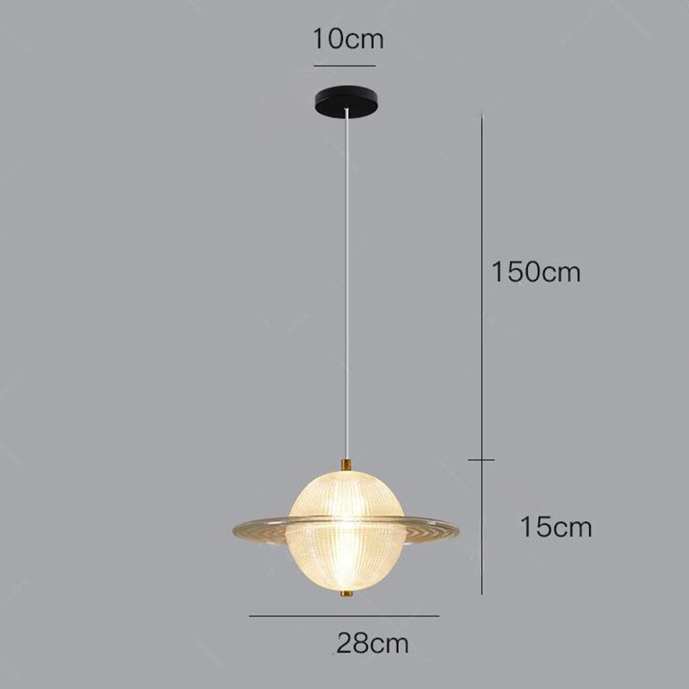 Elegant Glass Planet Ceiling Pendant Light Fixture for Modern Home Décor - Stylish Illumination for Living Rooms and Dining Areas