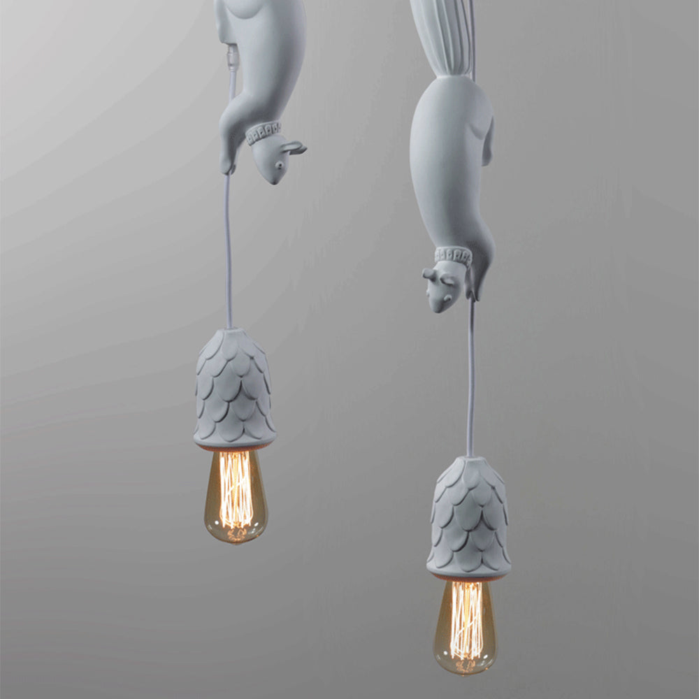 Charming Squirrel Resin Pendant Light Fixture for a Whimsical Touch in Your Home Décor